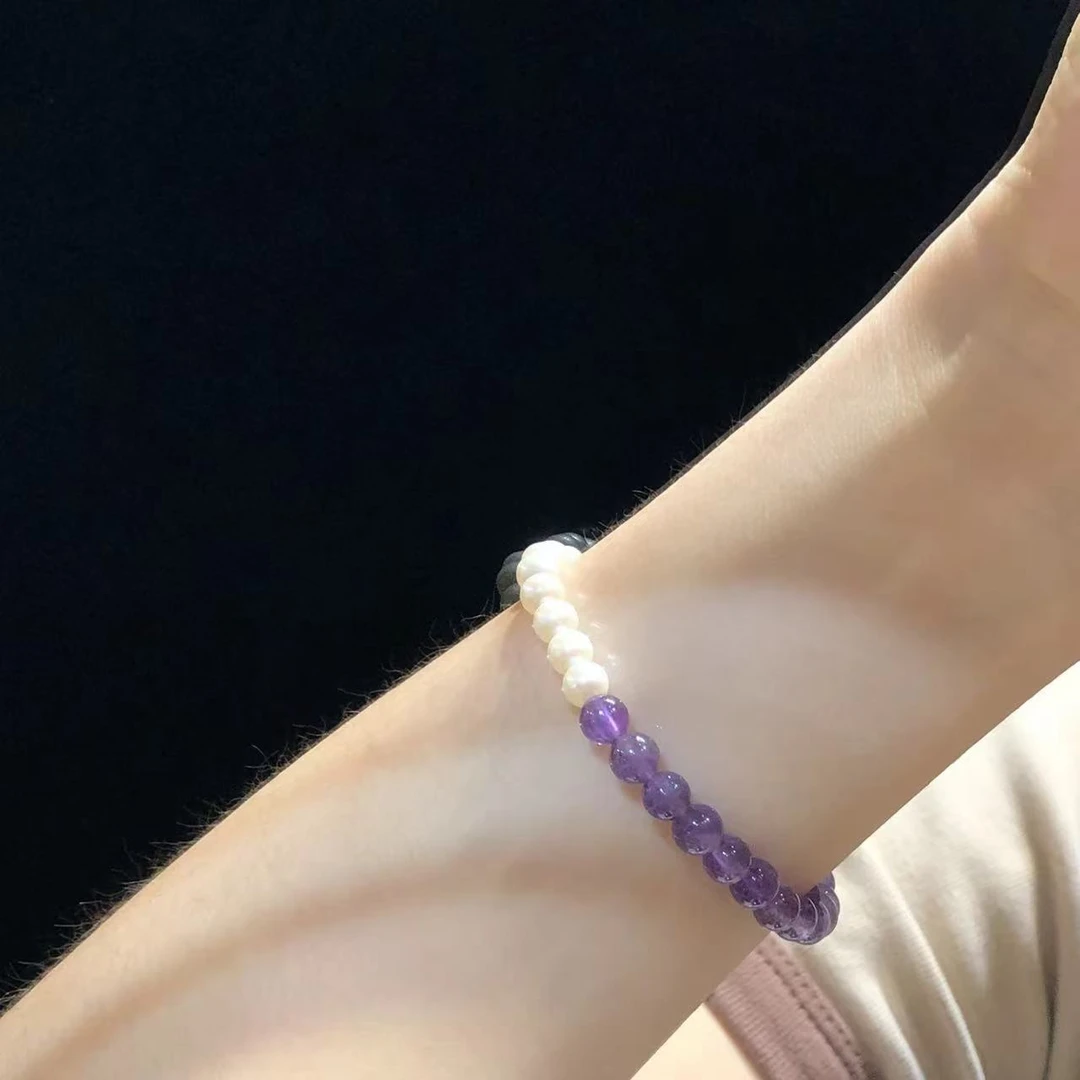 【紫韵映雪】配淡水珍珠女款小众设计招财