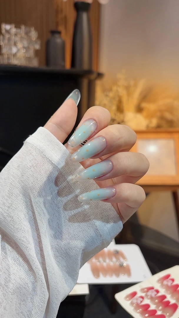 【波点裙】春夏款装饰显白不伤本甲纯手工穿戴甲