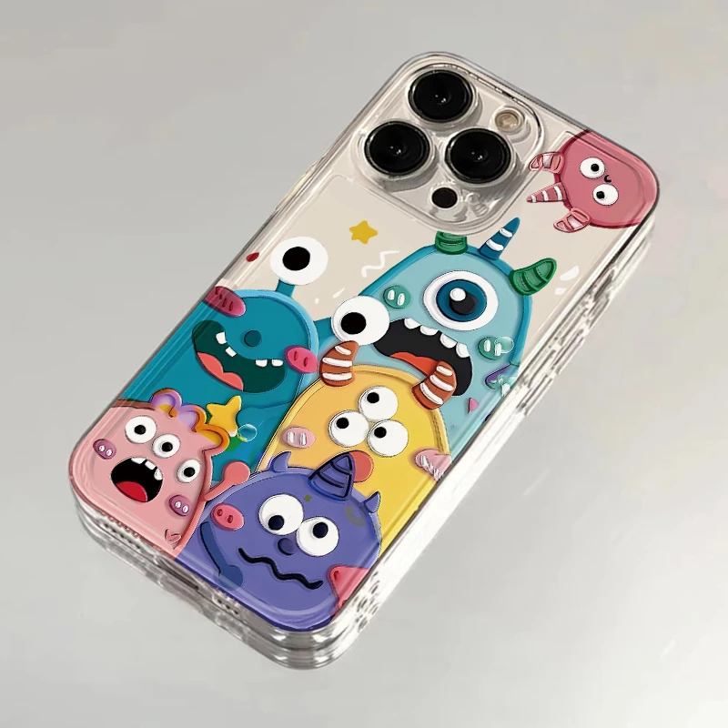 BANCA涂鸦大眼怪适用iPhone16/15手机壳苹果14华为vivo小米oppo软