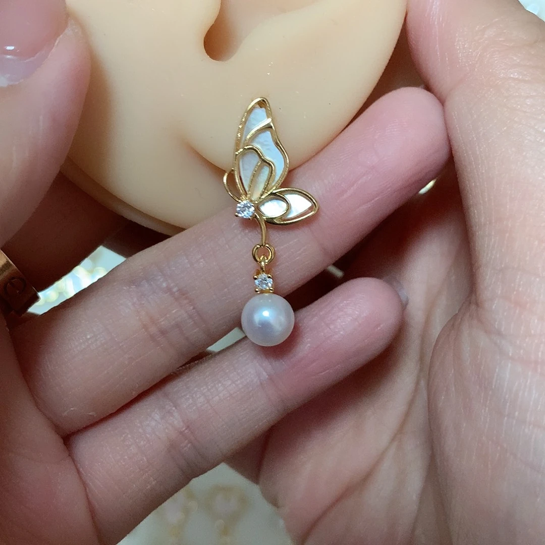 淡水珍珠耳饰合金