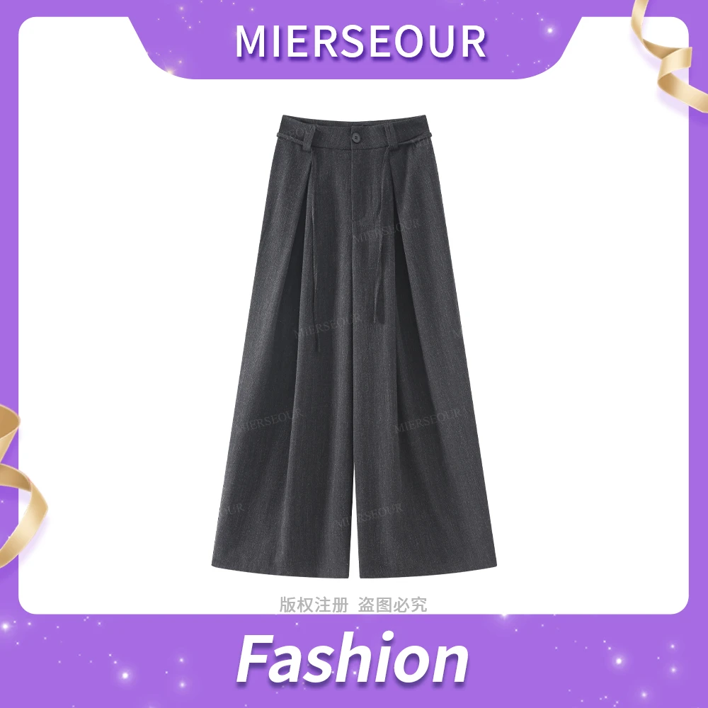 美人访【版型超绝】老钱风直筒休闲裤3528高腰宽松