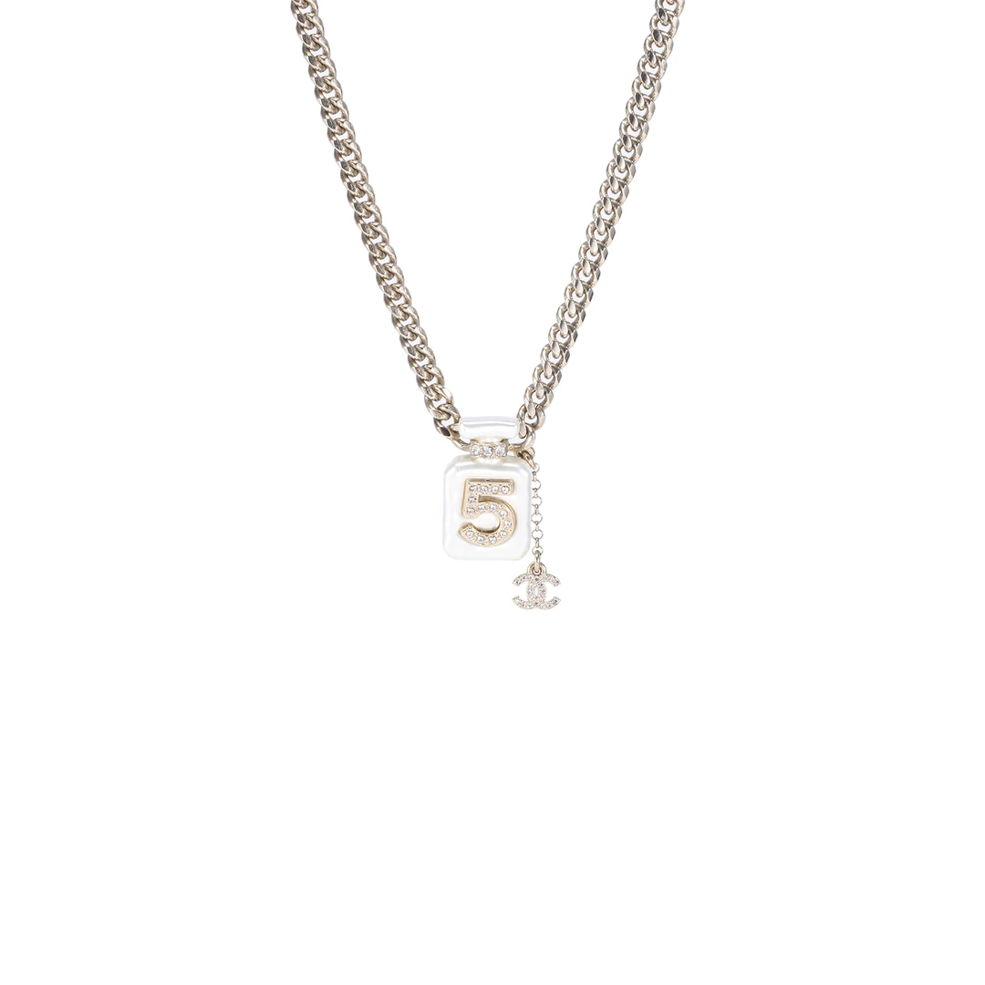 99新 Chanel/香奈儿 XF【念念活动】5号香水瓶 双C小logo吊坠 项链