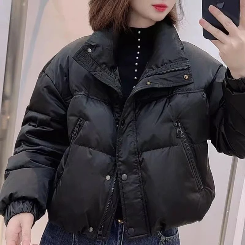 小个子冬装2024新款韩版时尚立领面包服外套高端棉衣外套