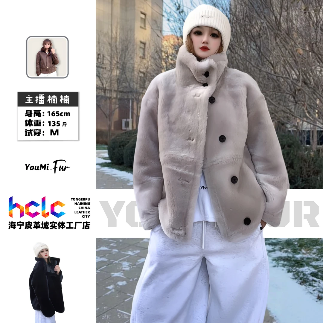 【皮毛一体 · 羊皮】25202YouM原创设计师款冬季抗风保暖真皮毛外套