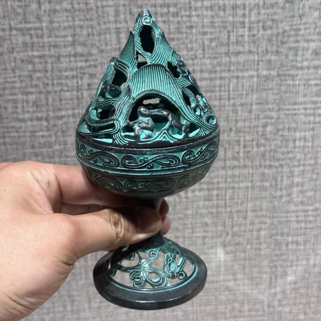 仿汉代博山炉,家居摆件博古架,仿古青铜器