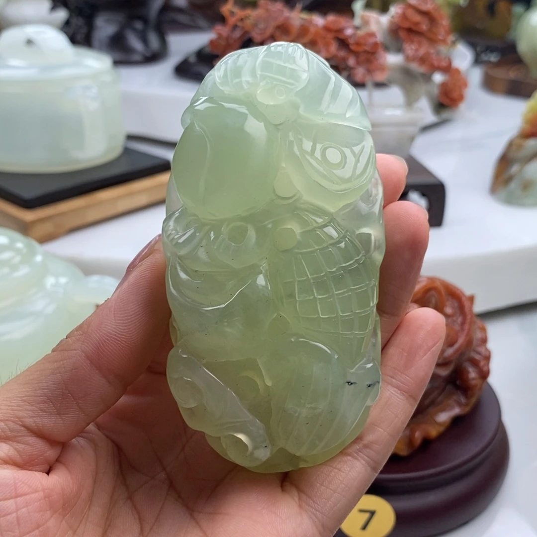 岫玉未镶嵌四大名玉手把件
