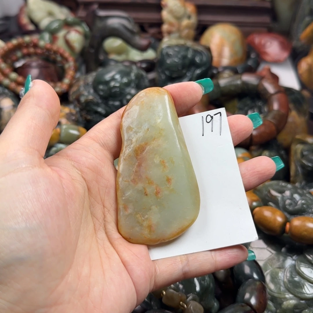 岫岩河磨玉（透闪石质玉）手把未镶嵌