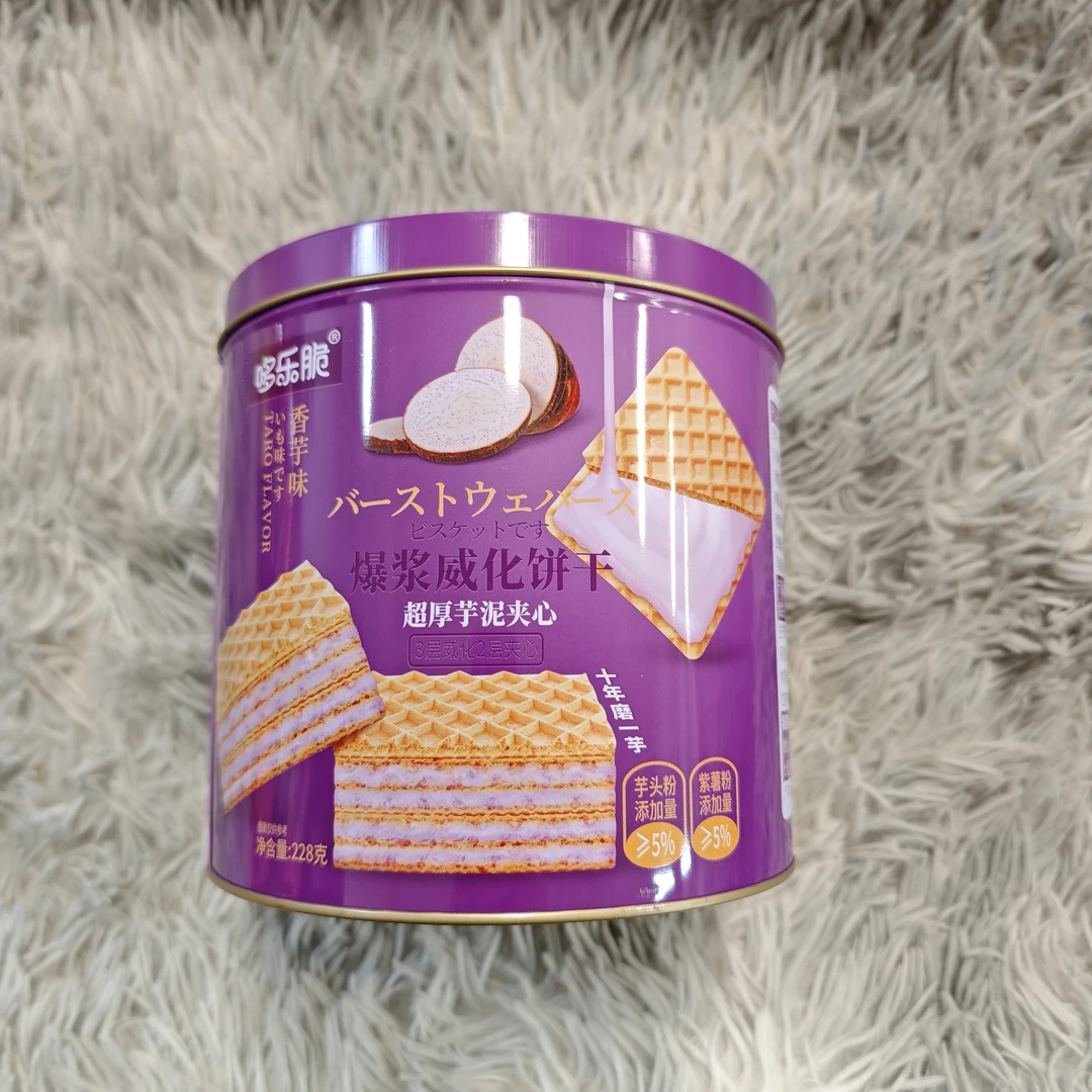 哆乐超厚芋泥味威化饼干