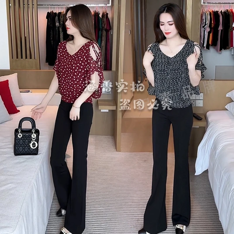 短袖飞飞袖女2025新款夏季洋气减龄显瘦时尚短款遮肚露肩上衣