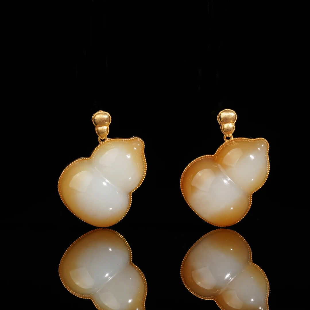 【鹿鸣】18k金黄金糖葫芦吊坠 20*15.5*8mm 不含链 多样性发一 LM09