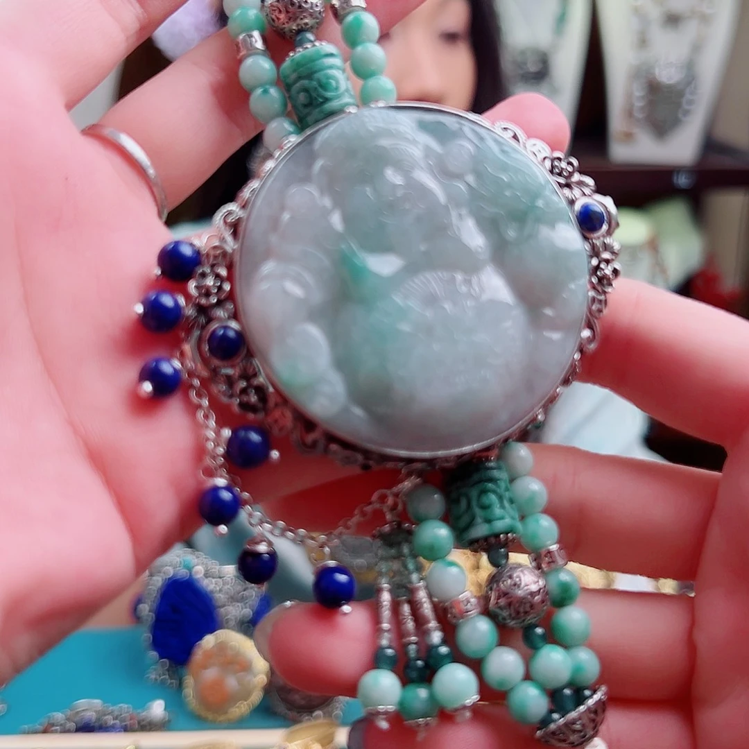 银S925镶嵌手链翡翠手链