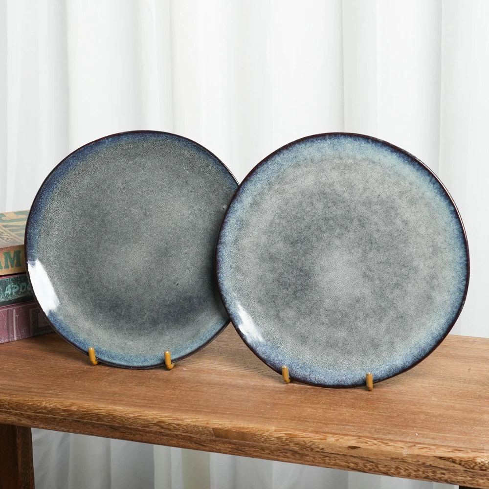 【瑕疵】陶瓷盘子家用窑变复古平盘M6D/PH5D