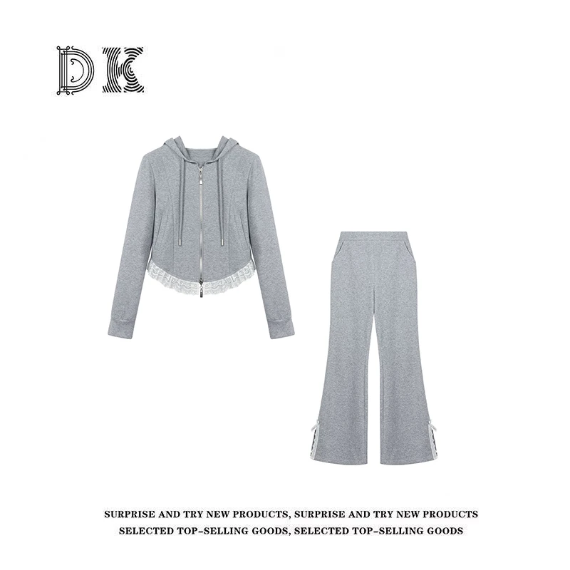 『忆苦思甜』2025年春季新款休闲设计感套装上衣裤子【DK】