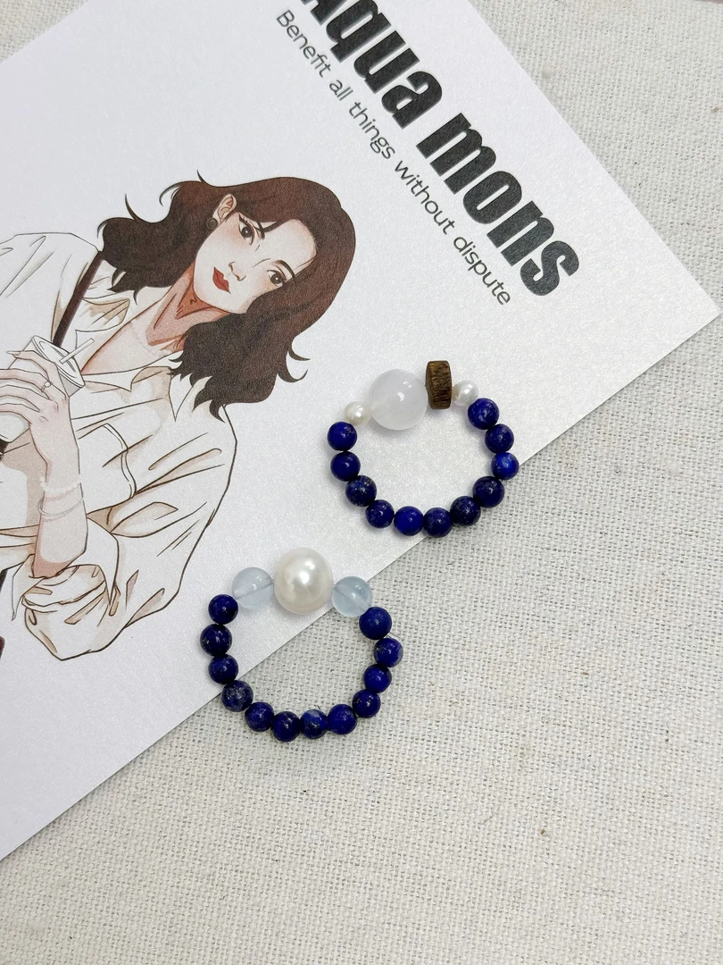 [如愿Aqua mons]设计款青堇石戒指
