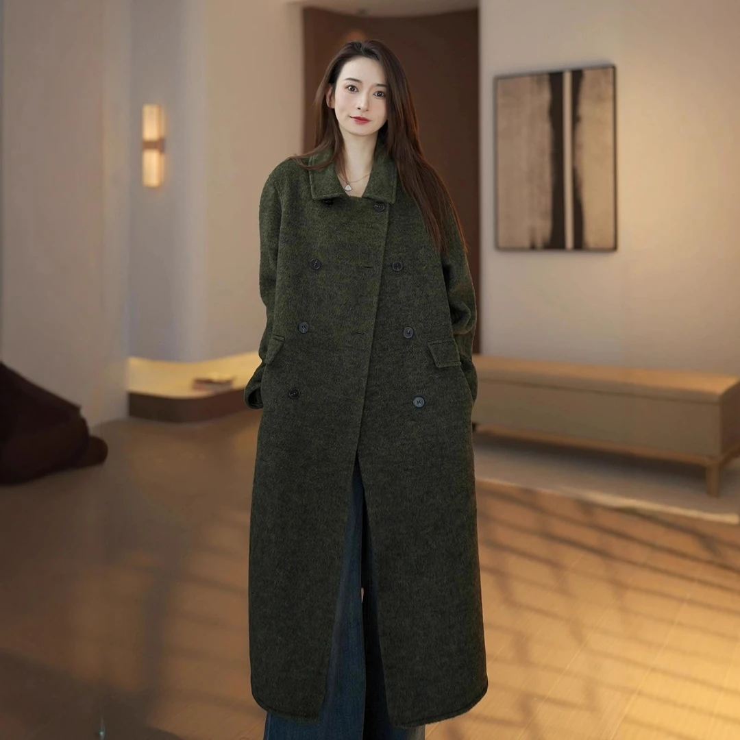 羊毛外套女长款2026秋冬新款韩版气质呢子大衣长款毛呢大衣宽松