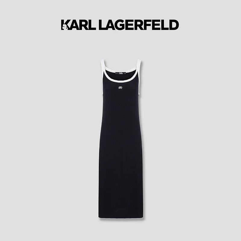 KARL LAGERFELD卡尔拉格斐2025夏季新款U领连衣裙老佛爷M22L5229