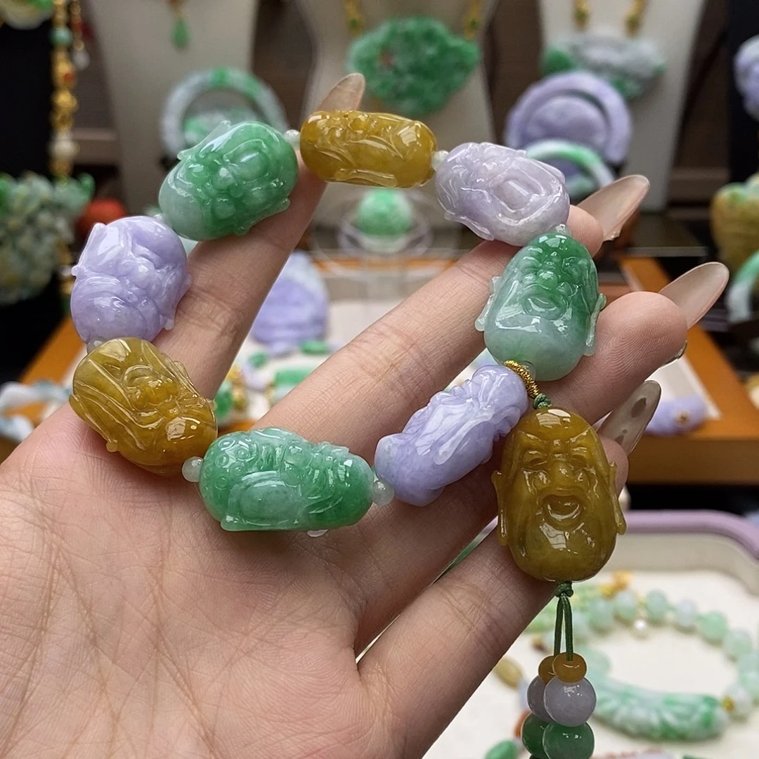 颈饰未镶嵌翡翠五**龙手链