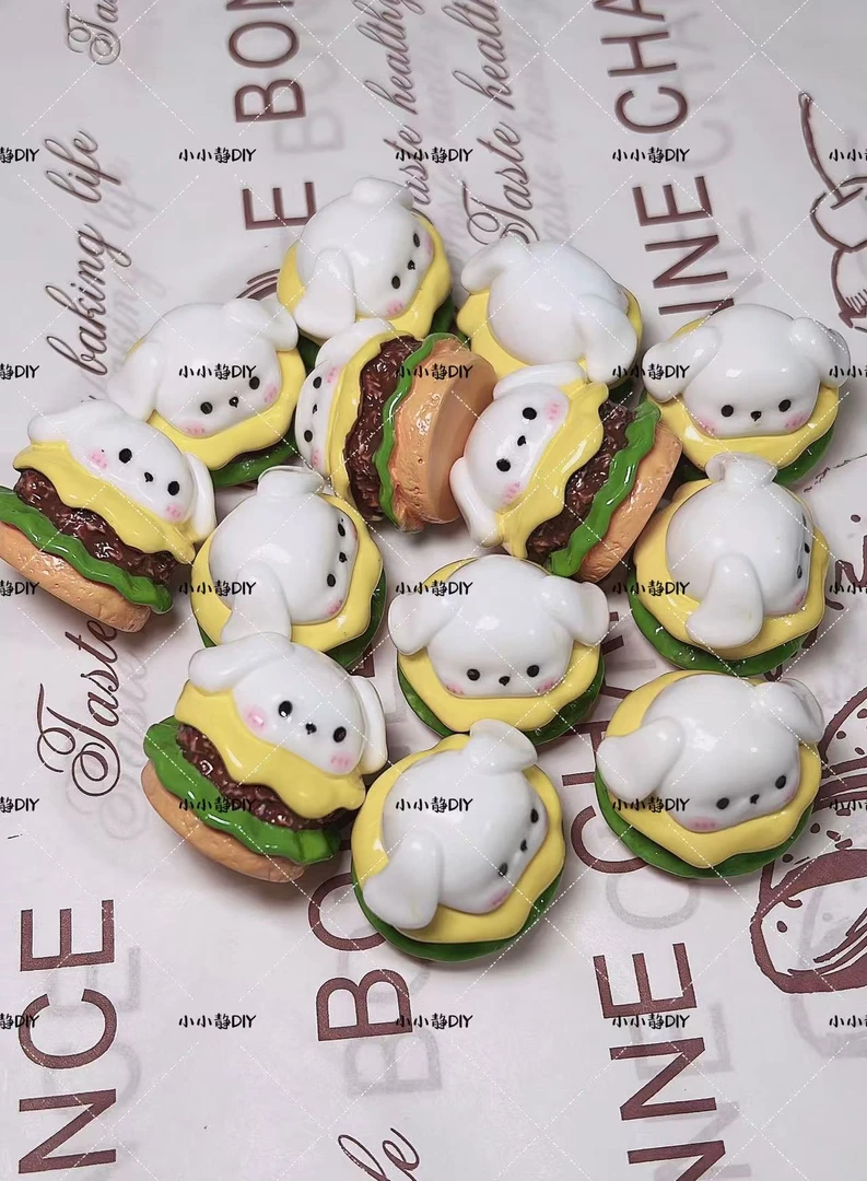 【小小静定制--狗狗汉堡】食玩微缩摆件手工diy配件