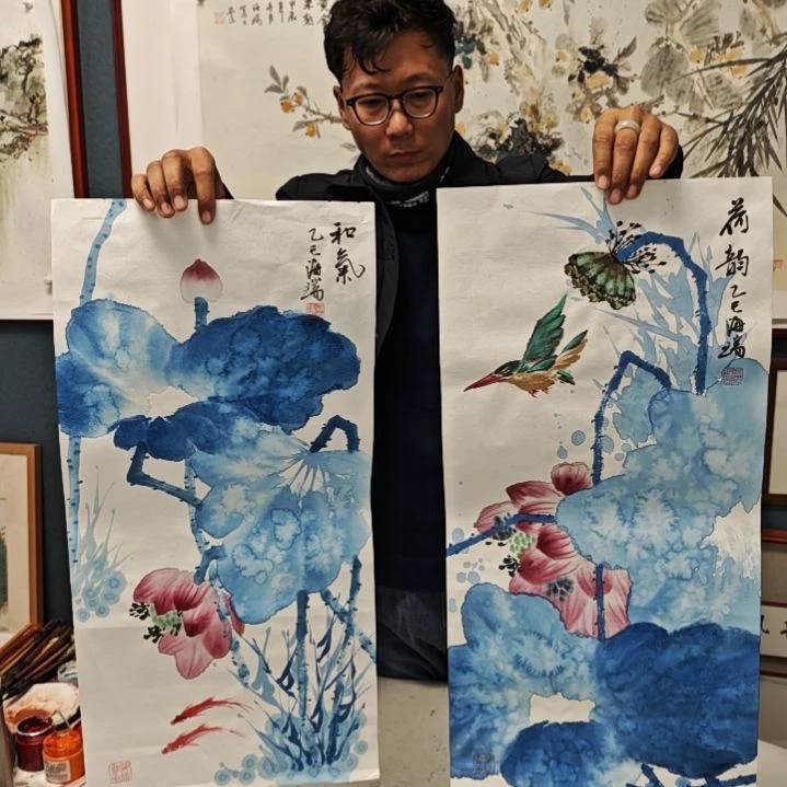 国画贾海瑞老师现场定制