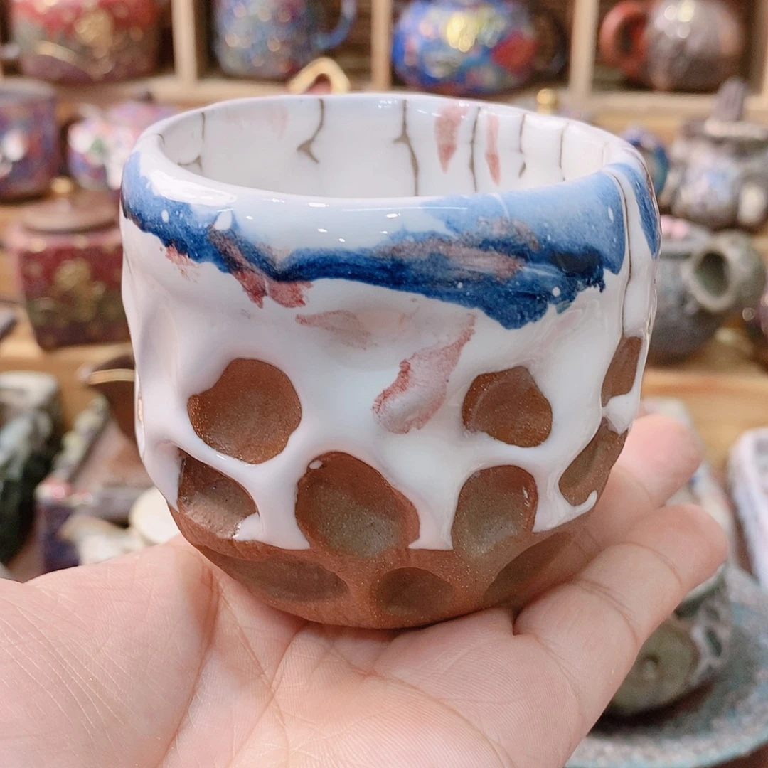 粗陶志野柴烧茶器