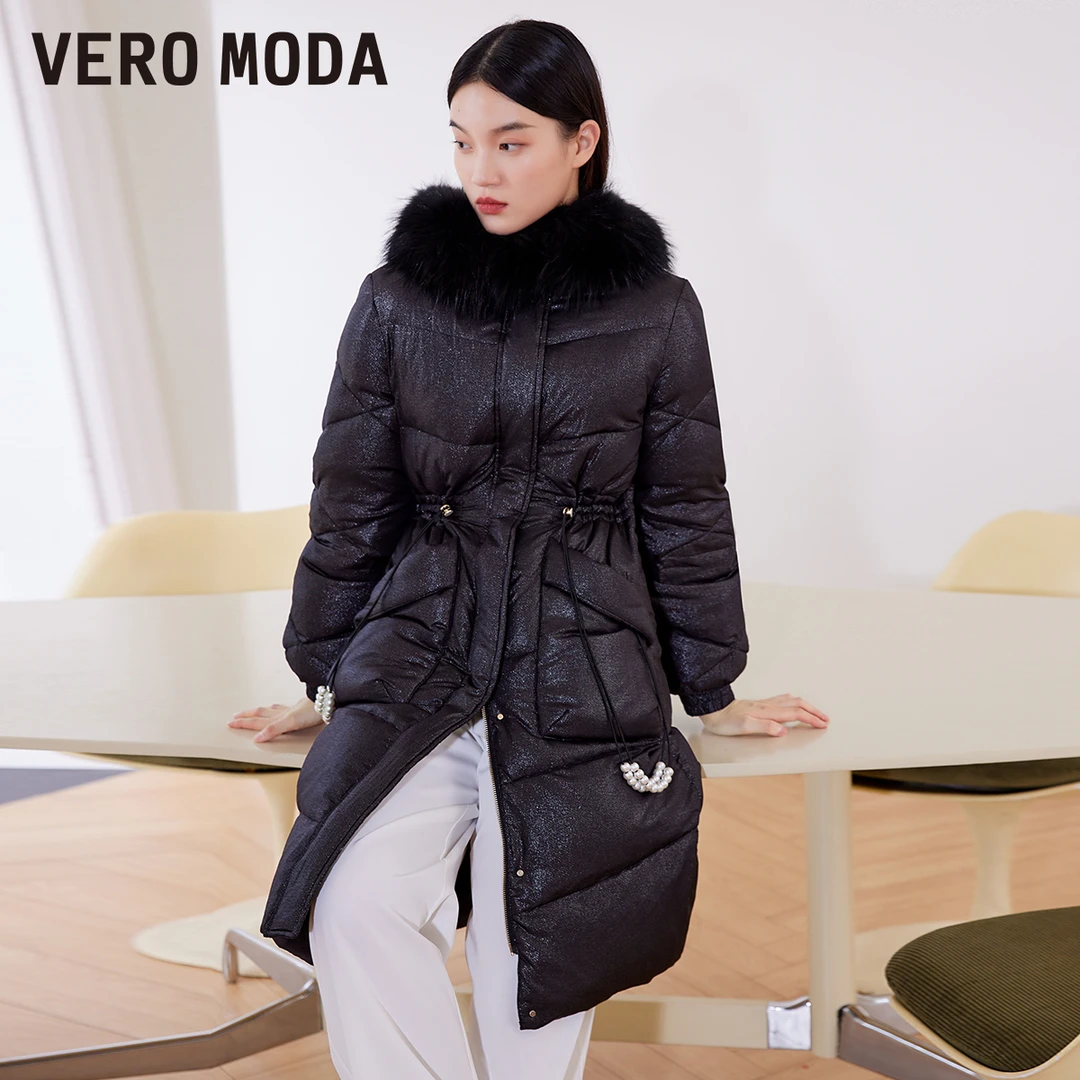 【羊羊专属】Vero Moda羽绒服秋冬90%白鸭绒收腰貉毛领321412050