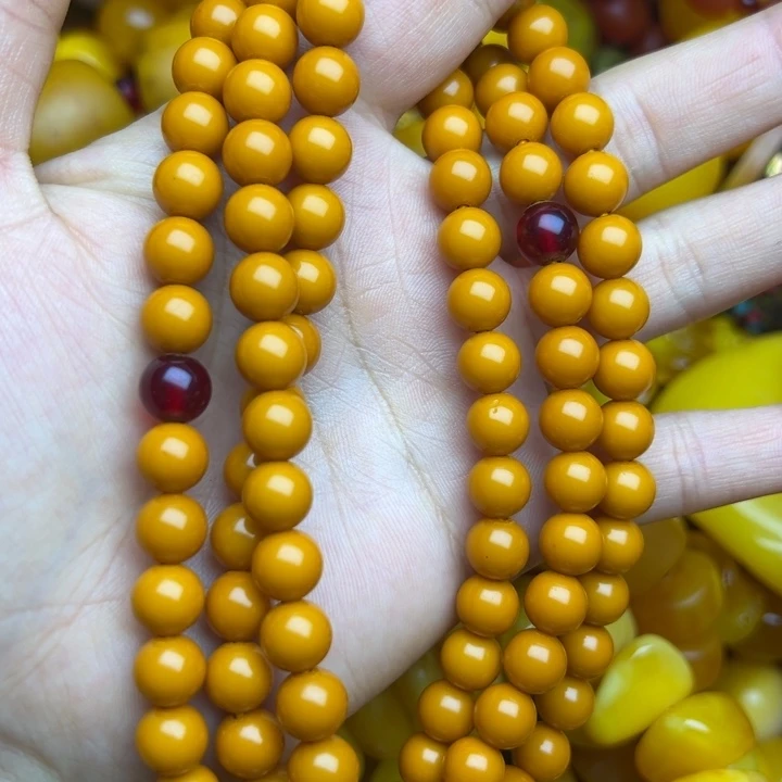 琥珀未镶嵌手链蜜蜡