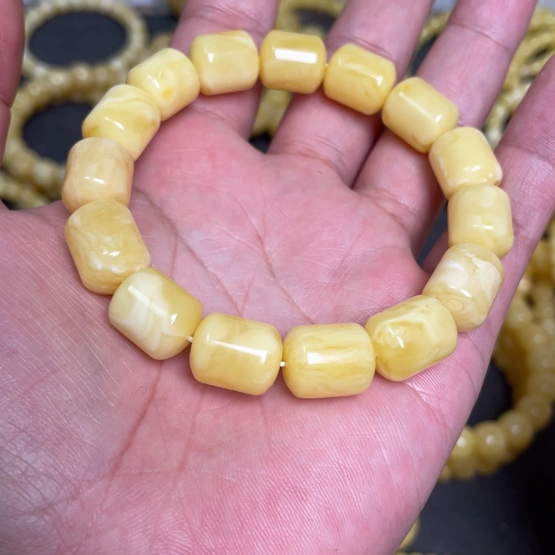 蜜蜡未镶嵌裸石竹节蜜蜡手串11.5mm
