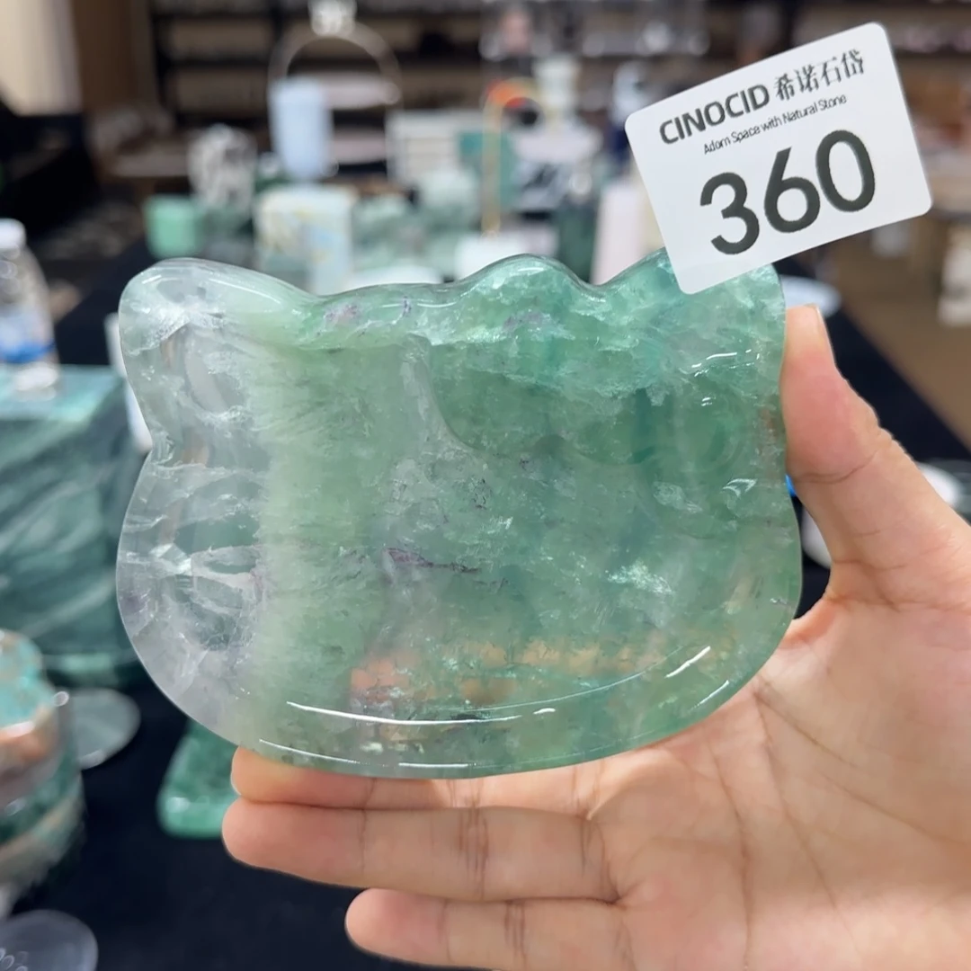 360绿水晶小猫盘