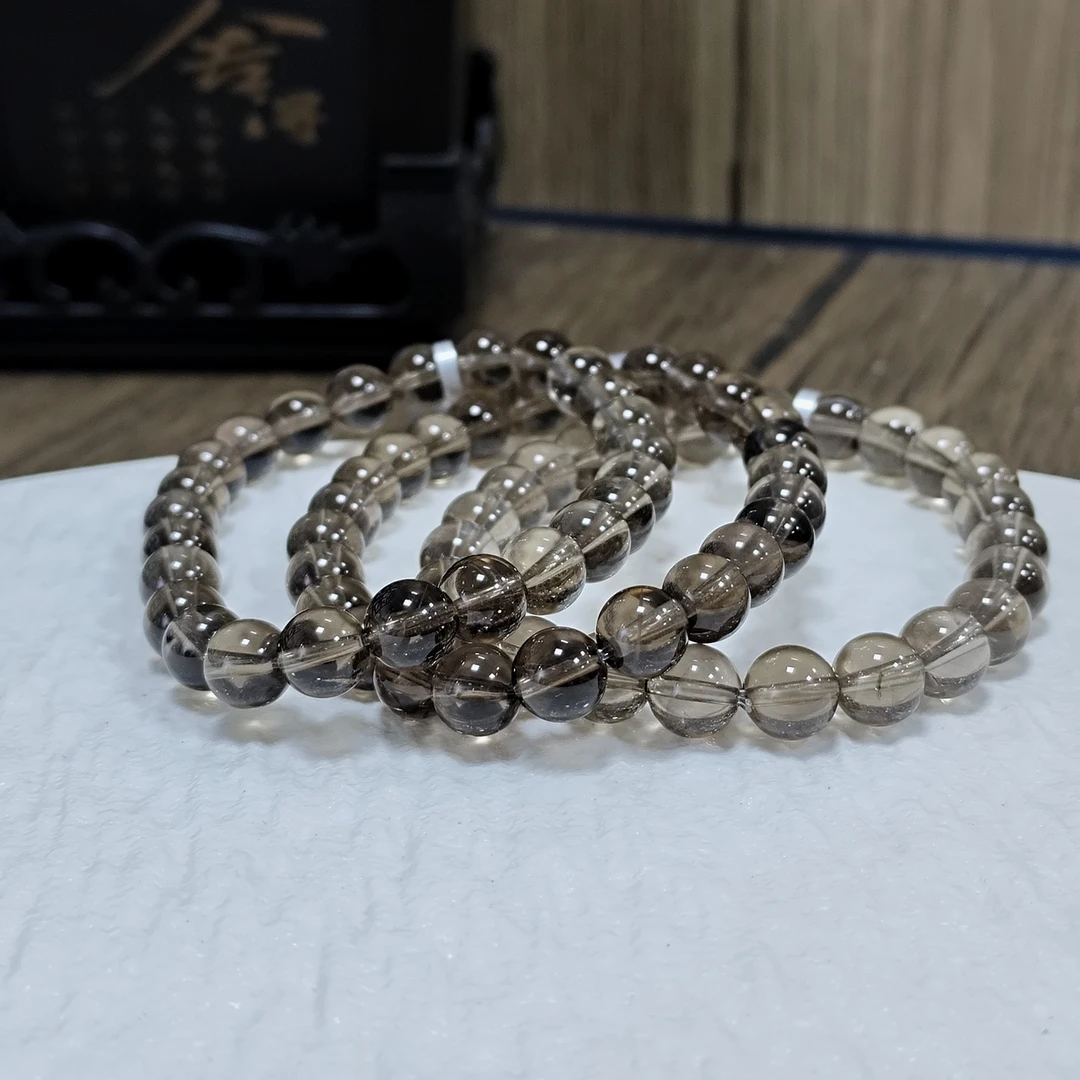 【书记甄选】天然茶水晶单圈手链 多样性发一件 约8mm 1835BB