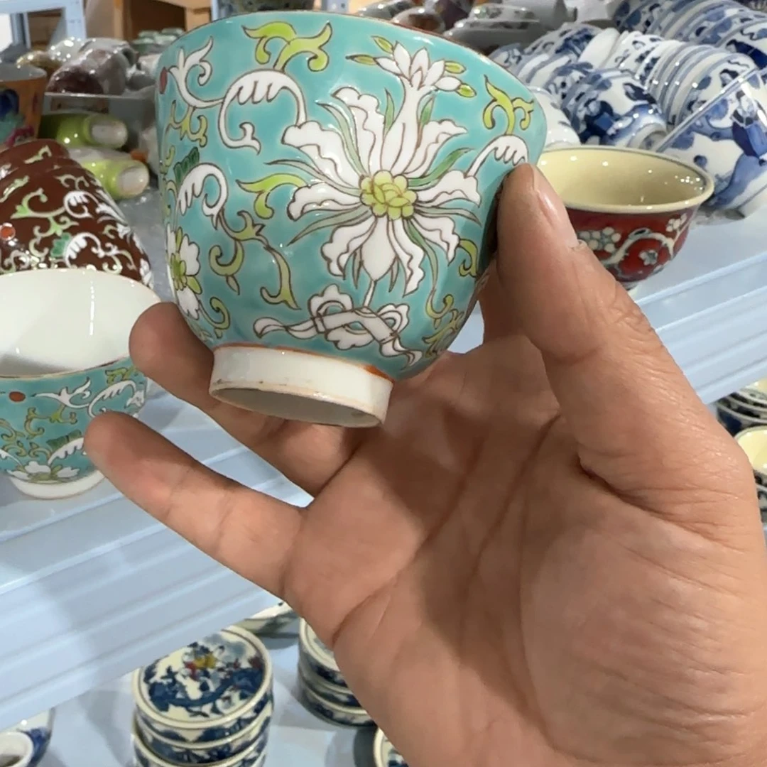 瓷片摆件手绘瓷器年底清清