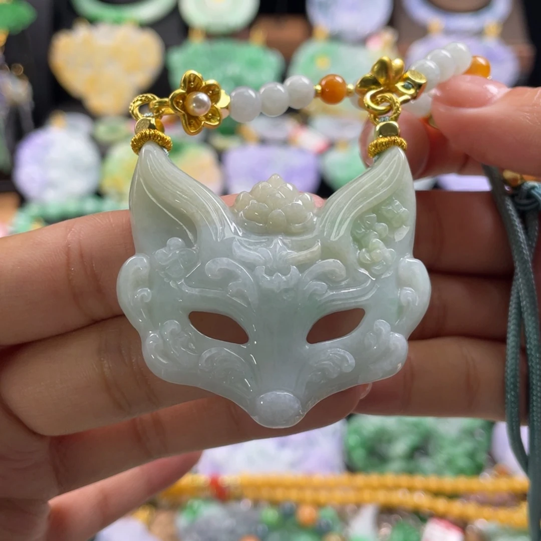 翡翠未镶嵌颈饰代编织