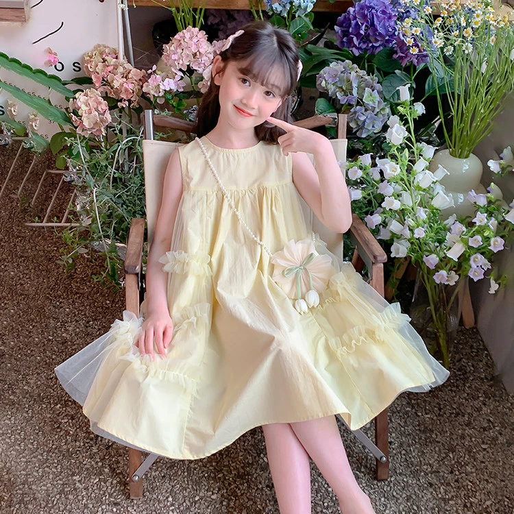 （送包包）（连衣裙）女童连衣裙夏款2025新款童装夏装网红中大童儿裙