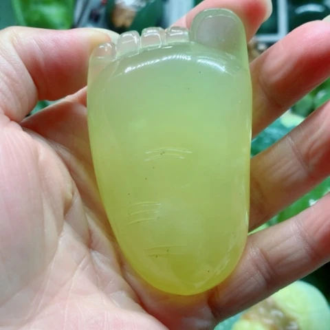 未镶嵌蛇纹石玉手把件