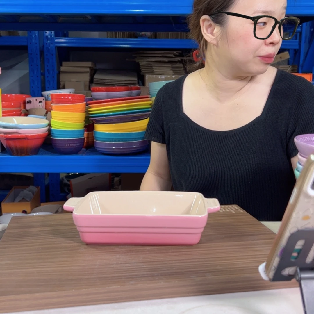 陶瓷粉色小号烤盘