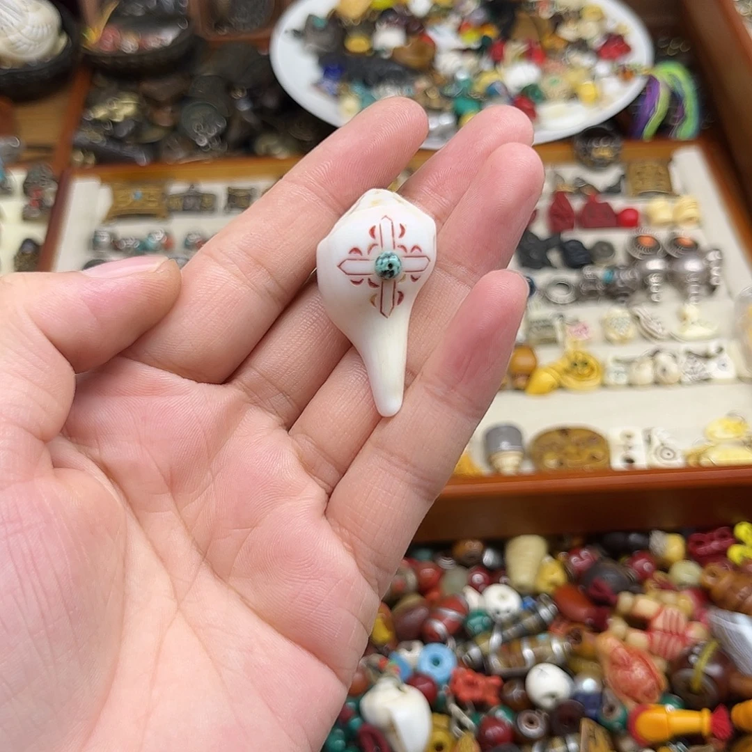铜铁合金类藏地精美法螺