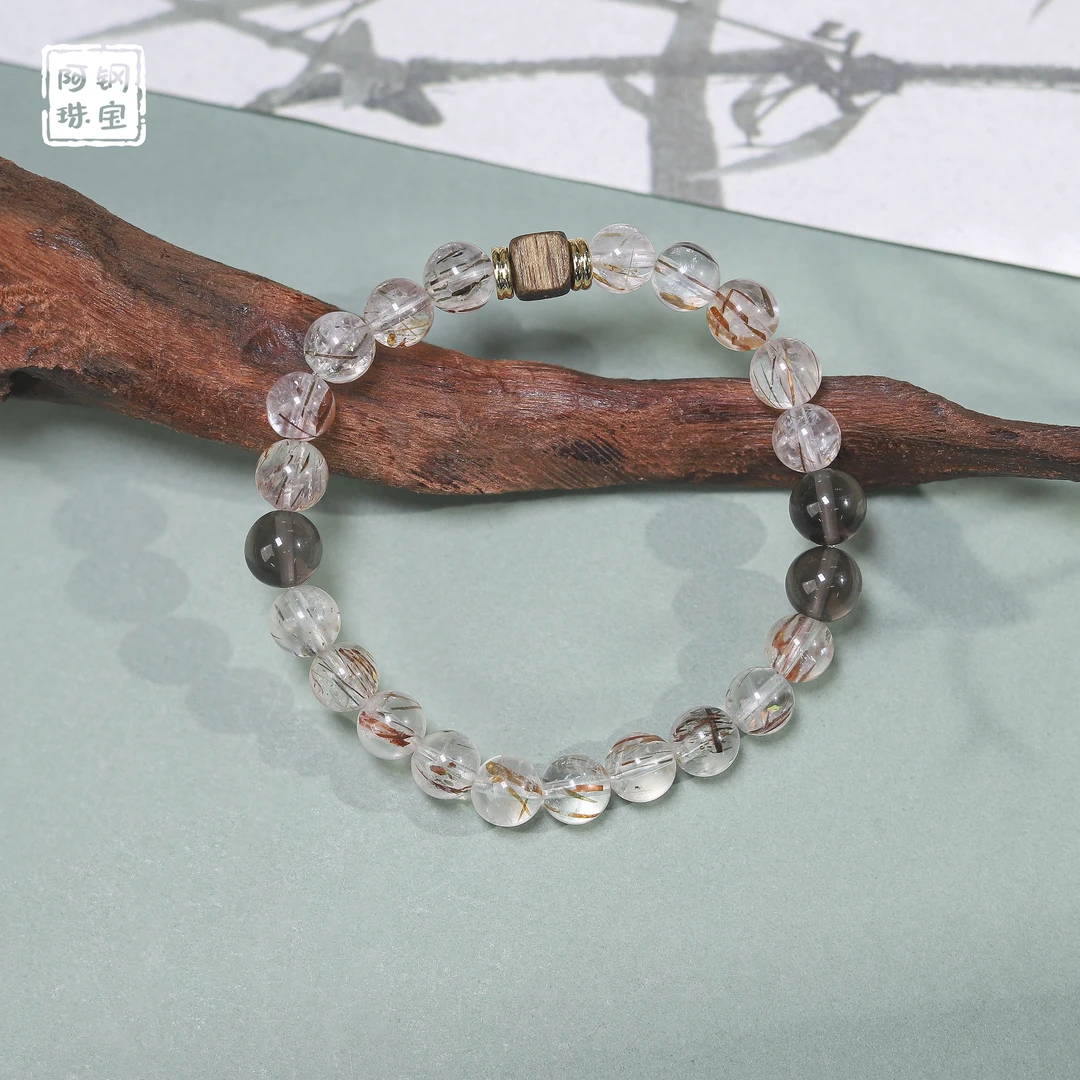 【原创】稳金DIY（7mm+）天然水晶手串吸负神器-多样性发其一-WJ105