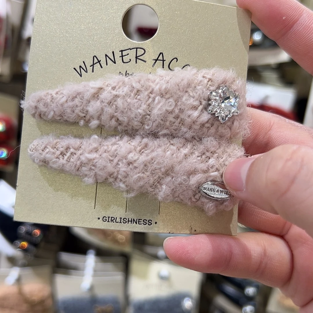 布艺非金属粉色小香风拜拜夹