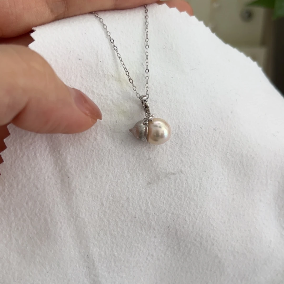 吊坠(不含链)银S925镶嵌海水珍珠