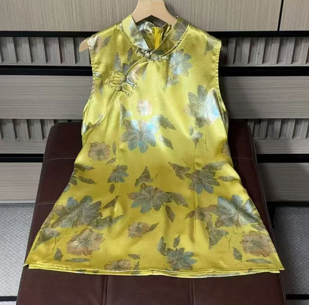 轻奢新中式国风百搭印花高档无袖上衣夏季新款中年妈妈装女小衫