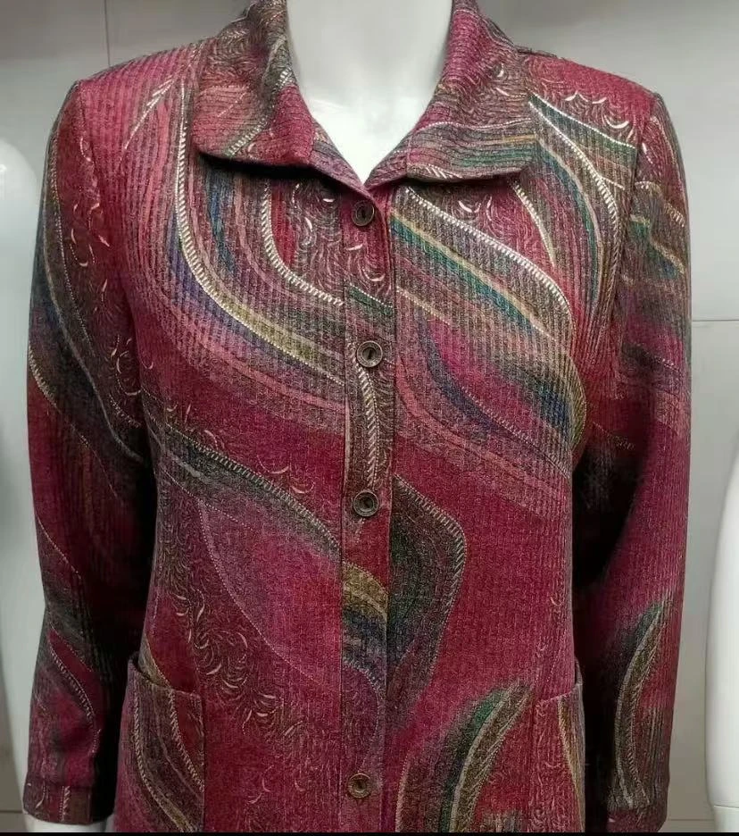 老年人奶奶装春秋长袖衬衫春秋老太太衣服洋气衬衣