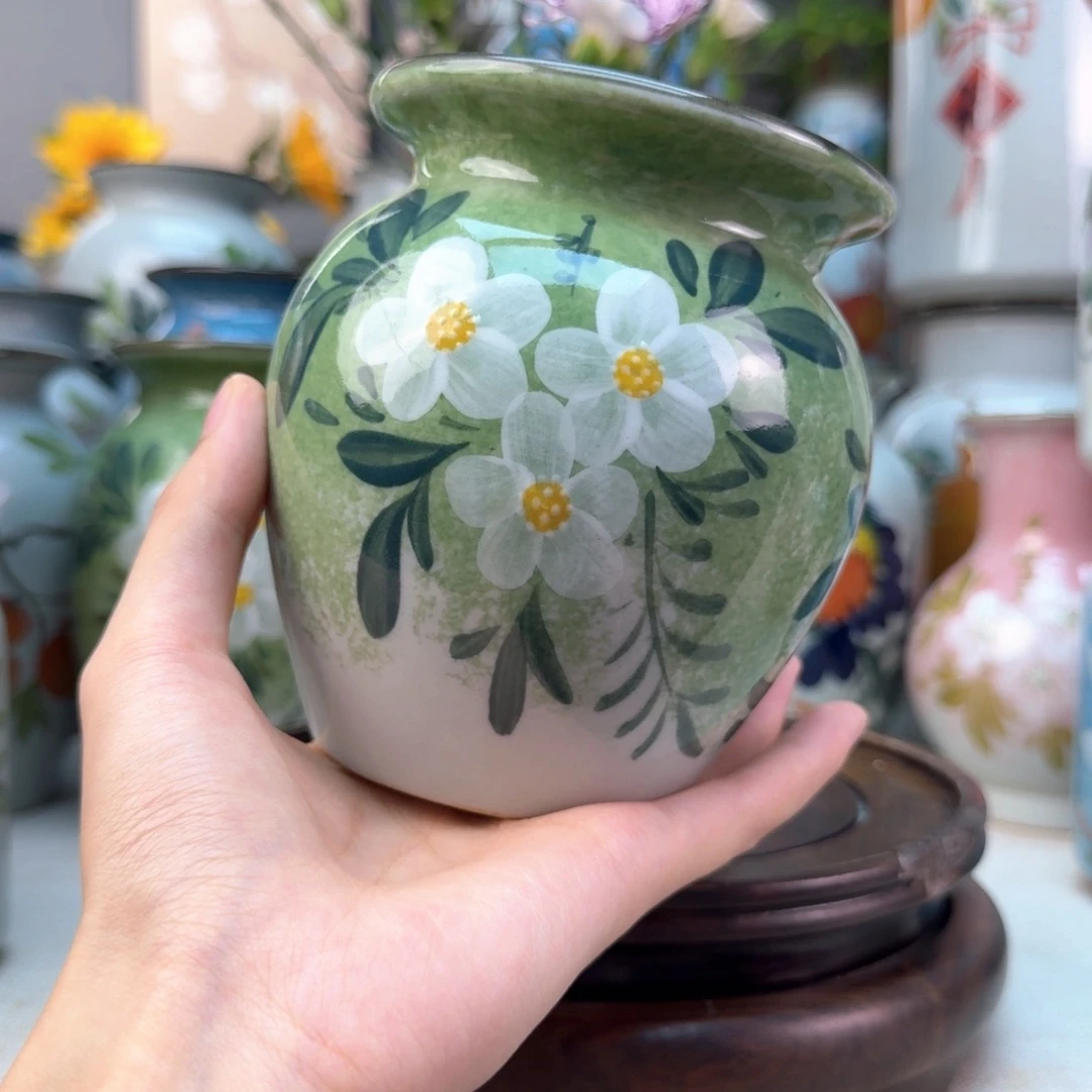 景德镇陶瓷手绘花瓶无孔