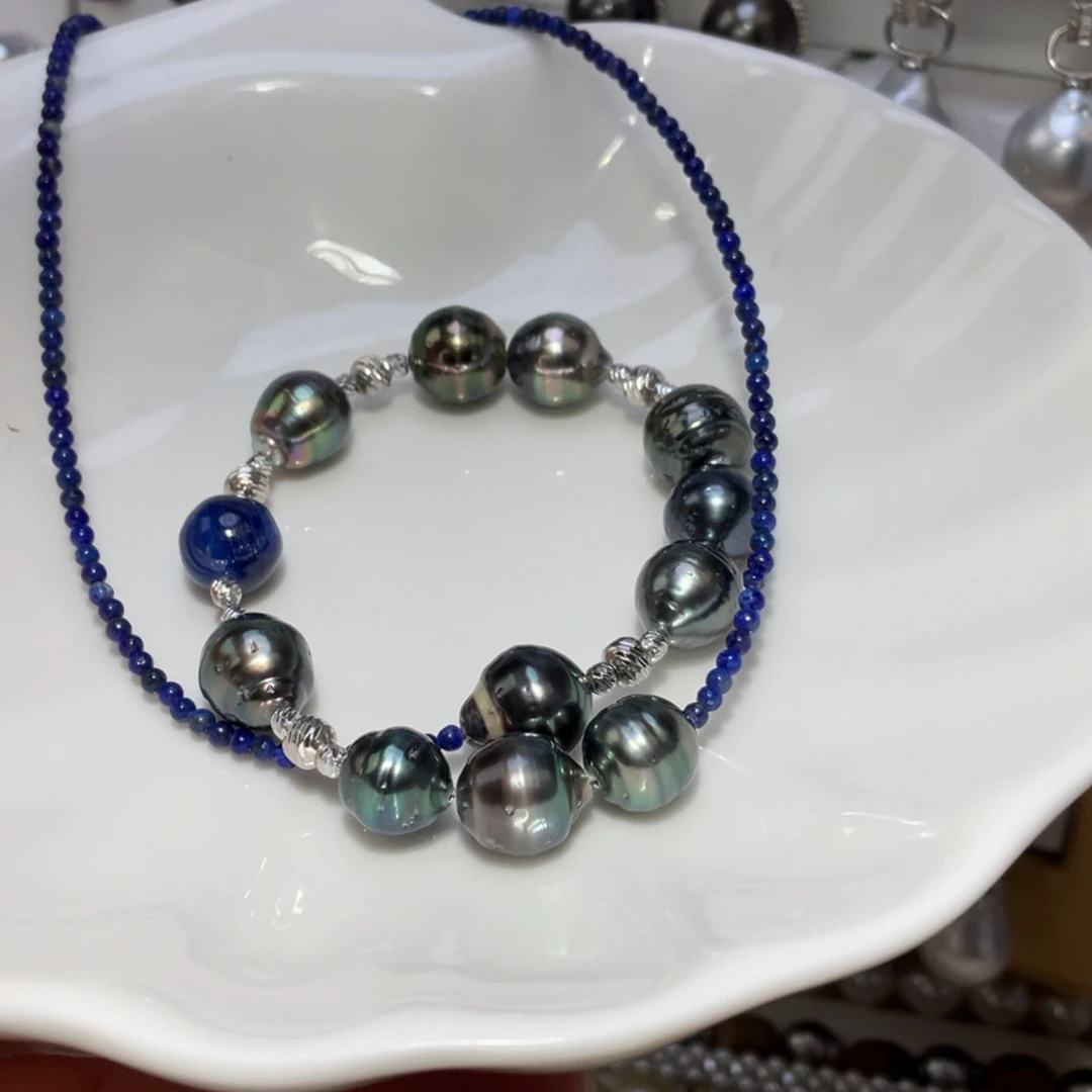 海水珍珠银S925镶嵌颈饰