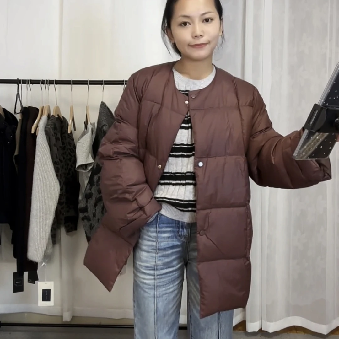 欧货高端单排扣圆领外套