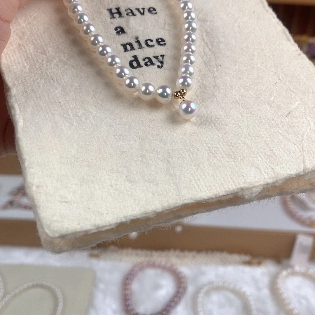 手绳淡水珍珠18K金镶嵌