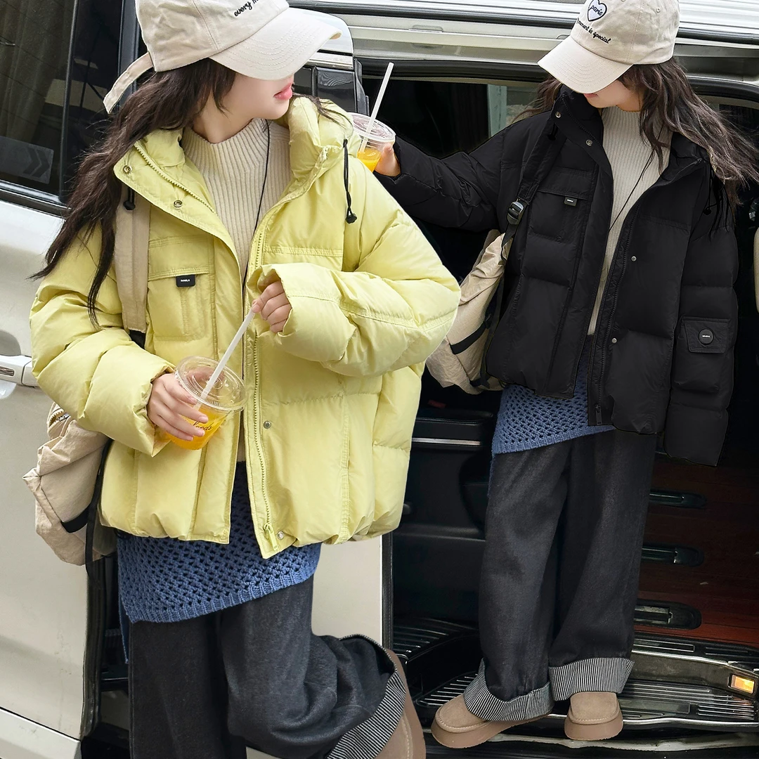 女童羽绒服新款冬季休闲百搭连帽宽松加厚韩版中大童保暖秋冬学生