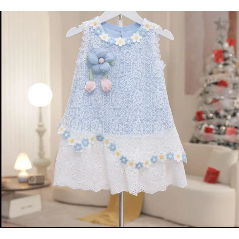 2525夏季女童连衣裙2025新款洋气儿童夏装无袖背心裙女宝夏季裙子