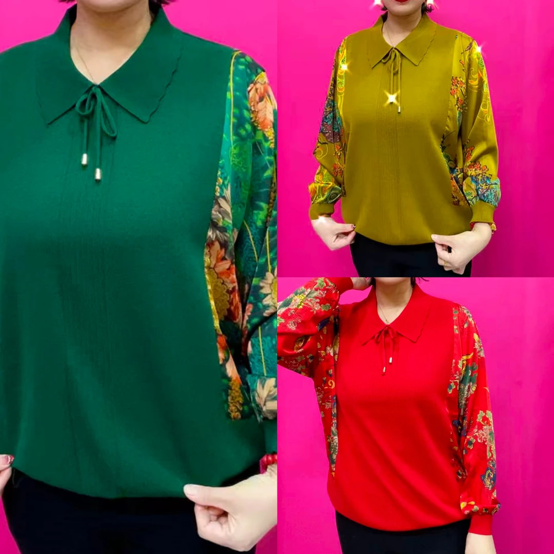 时尚新款花袖妈妈衫