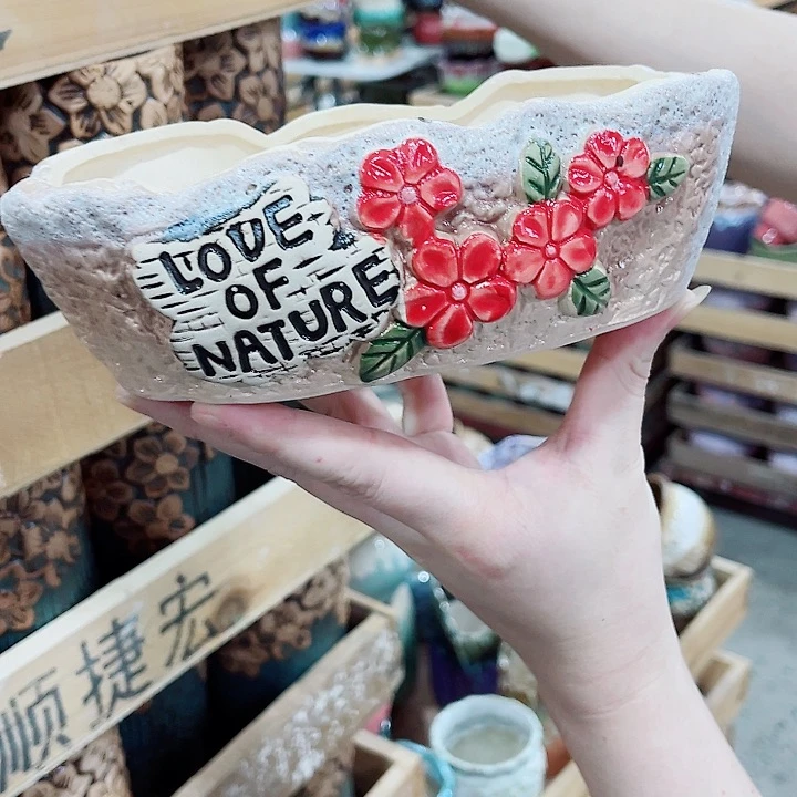 有孔，凑10元包邮陶瓷花盆发货！