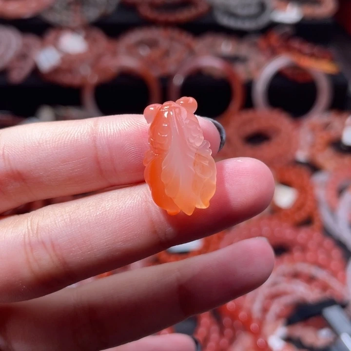 南红玛瑙未镶嵌配饰手串金鱼1337打孔备注