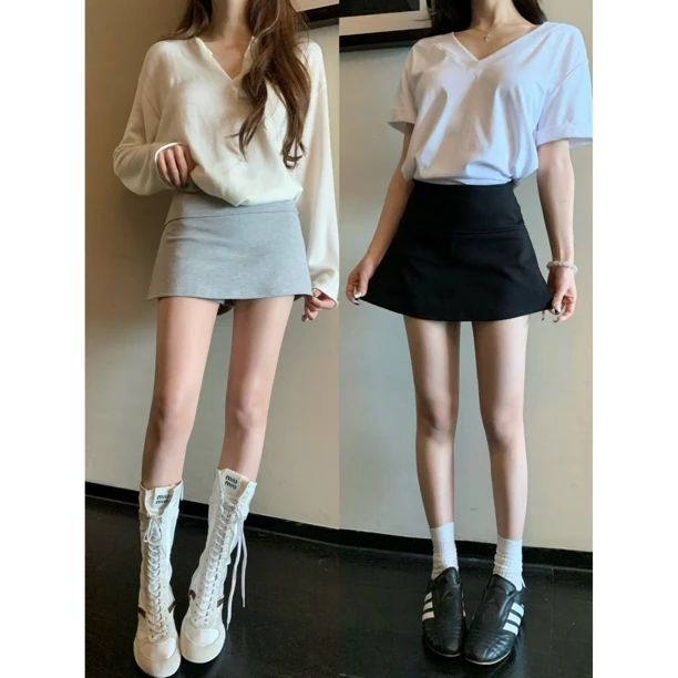 【lulu半裙】2色！裙裤有内衬！春季高腰显瘦百搭休闲运动半身裙